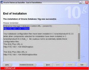 oracle 10g installation