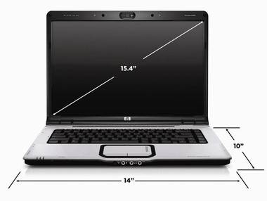HP Pavilion DV6703TX (Core 2 Duo) Size